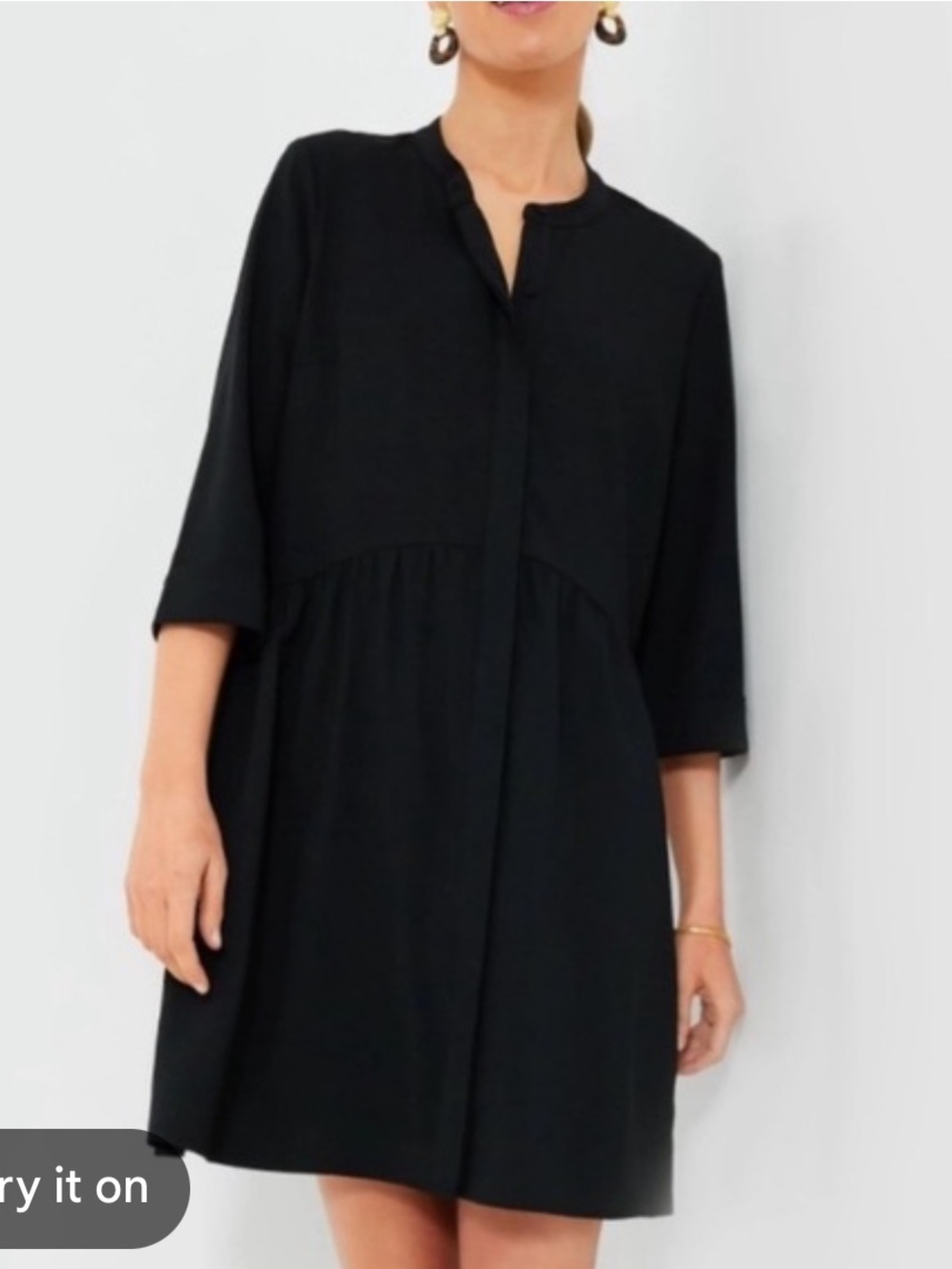 Tuckernuck Black Collared Shirt Dress Small